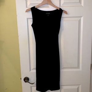 Front Ruffle Black Dress